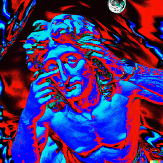 michaelangelos david as it appears to someone suffering visual hallucinations from the effects of lsd