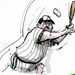 todd sarratt in action in the style of ralph steadman
